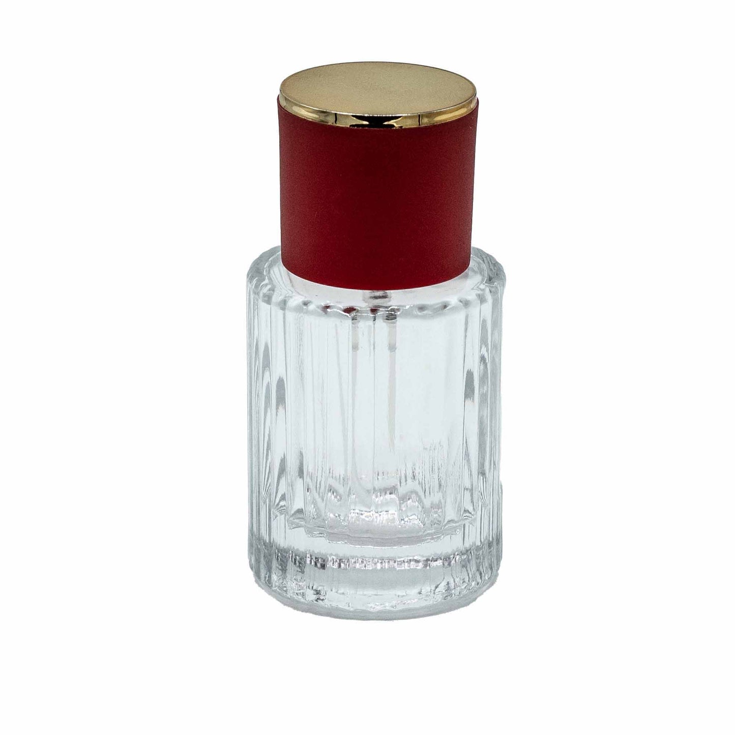 Flacons de parfum en verre avec vaporisateur et bouchon rouge 30 ml