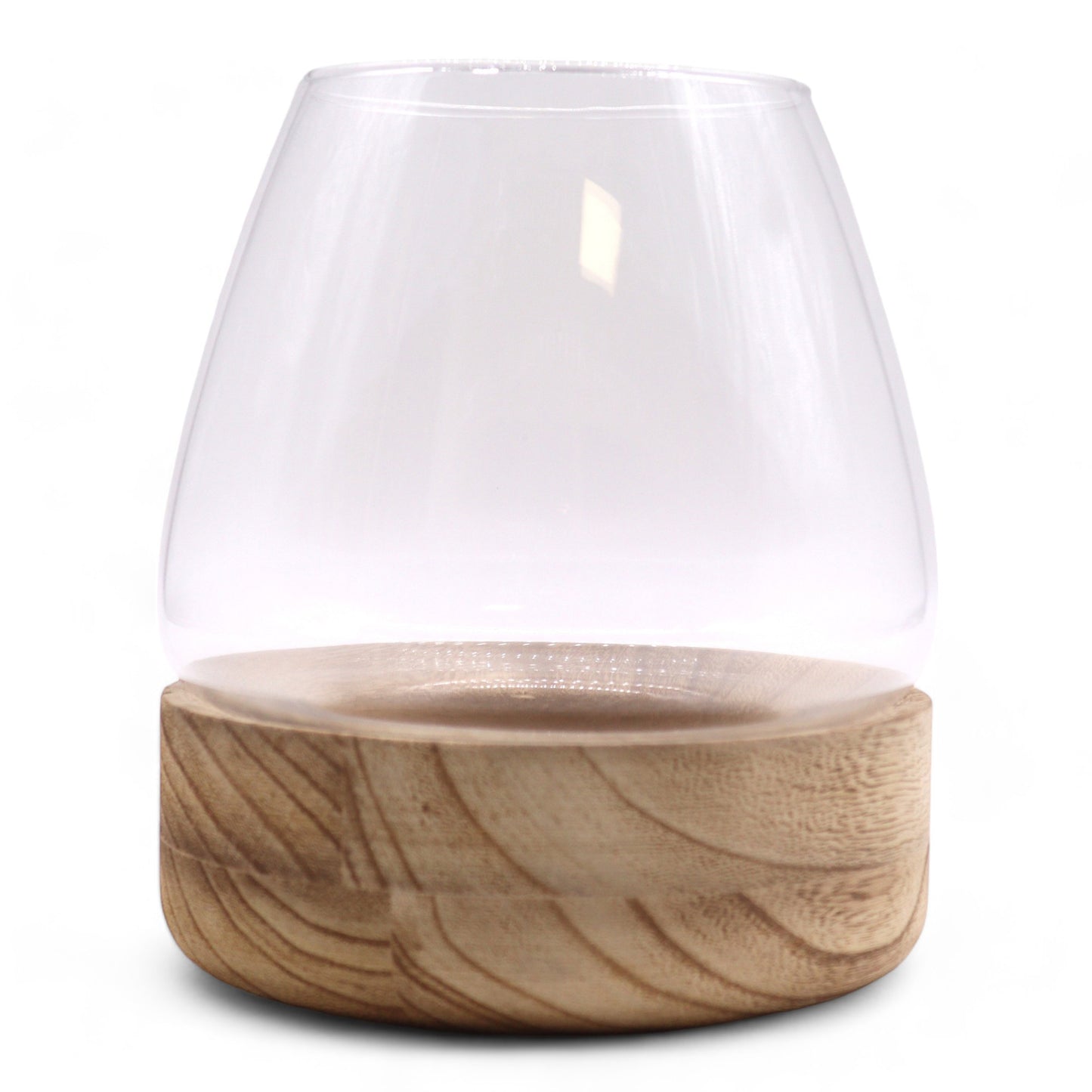 Grand Terarium en bois de tung naturel - 17x19cm