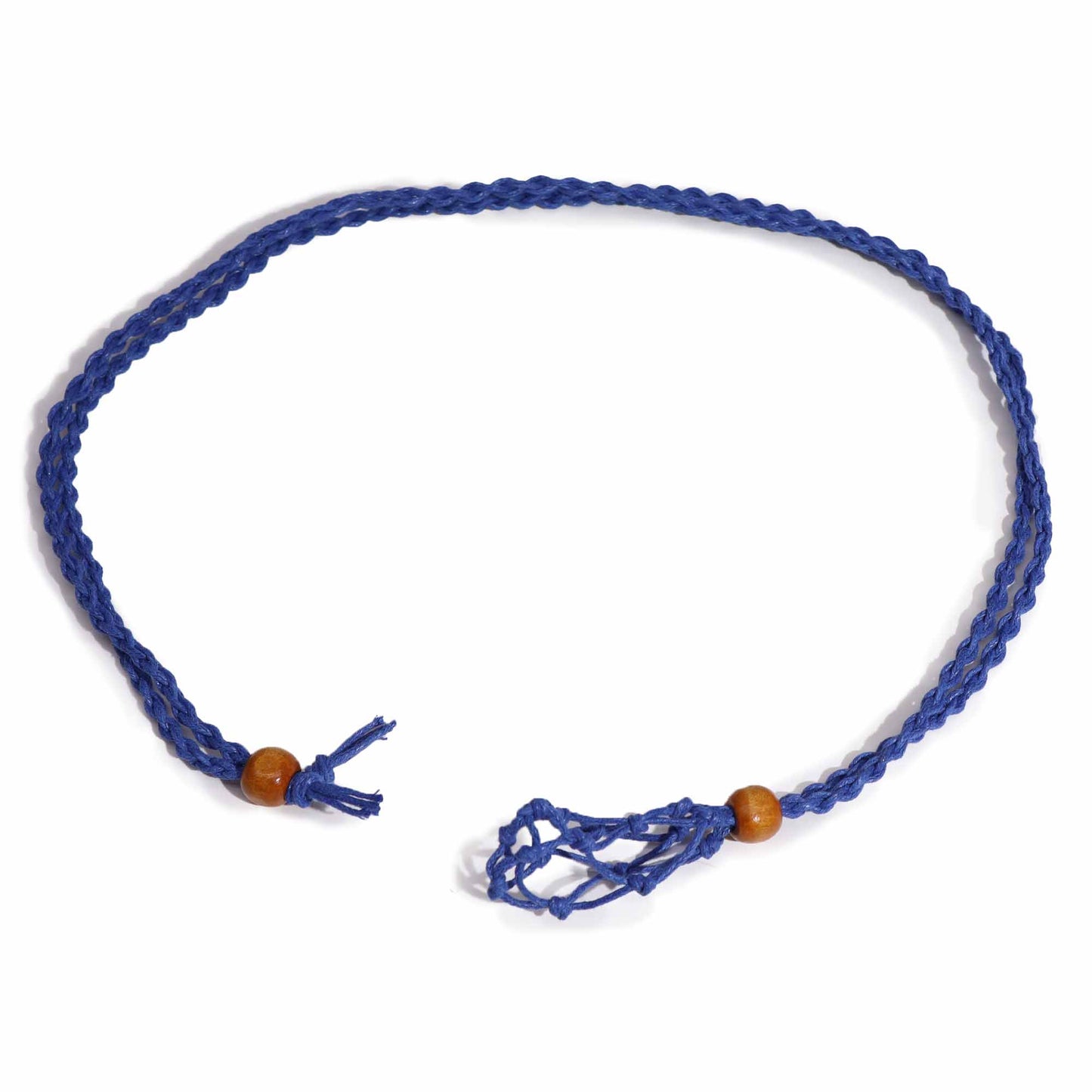 Collier en pierres précieuses cordons 45 cm - Bleu marine
