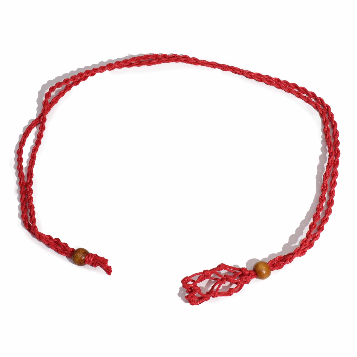Collier en pierres précieuses cordons 45 cm - Rouge