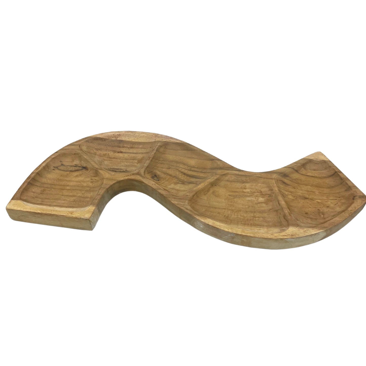 Bol en bois de teck - Forme de serpent (environ 55 cm)