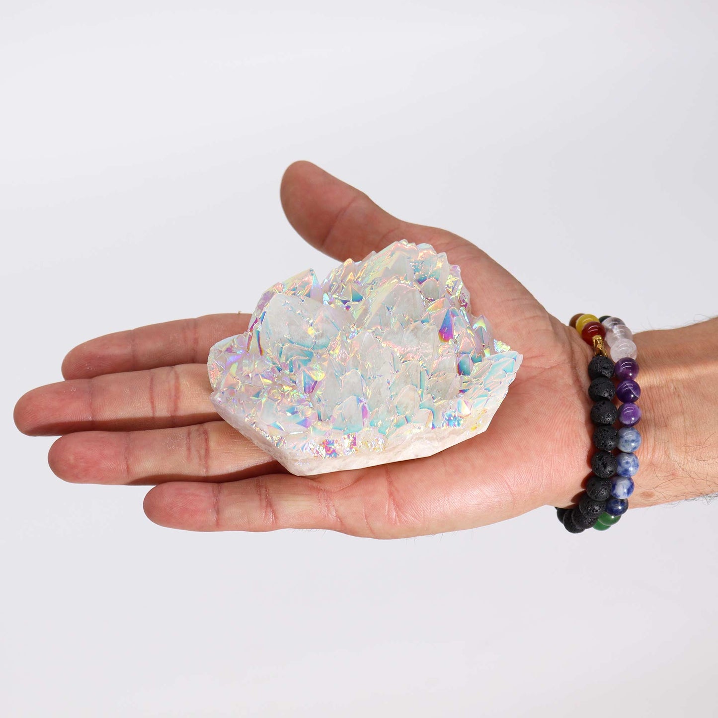 Grand quartz naturel amélioré - Quartz Angel Aura (environ 300-450 g 8-15 cm)