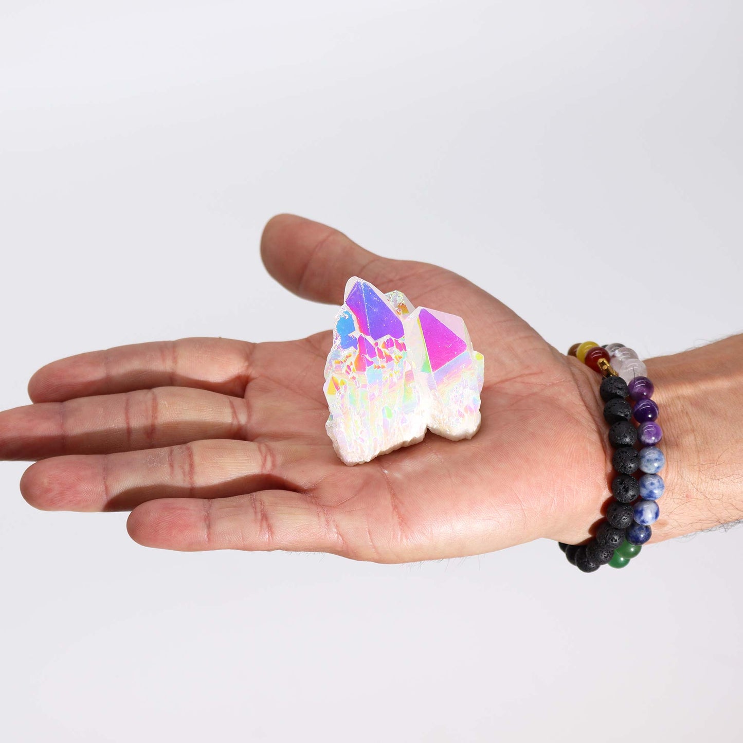 Quartz naturel moyennement amélioré - Quartz Angel Aura (environ 100-150 g 7-10 cm)