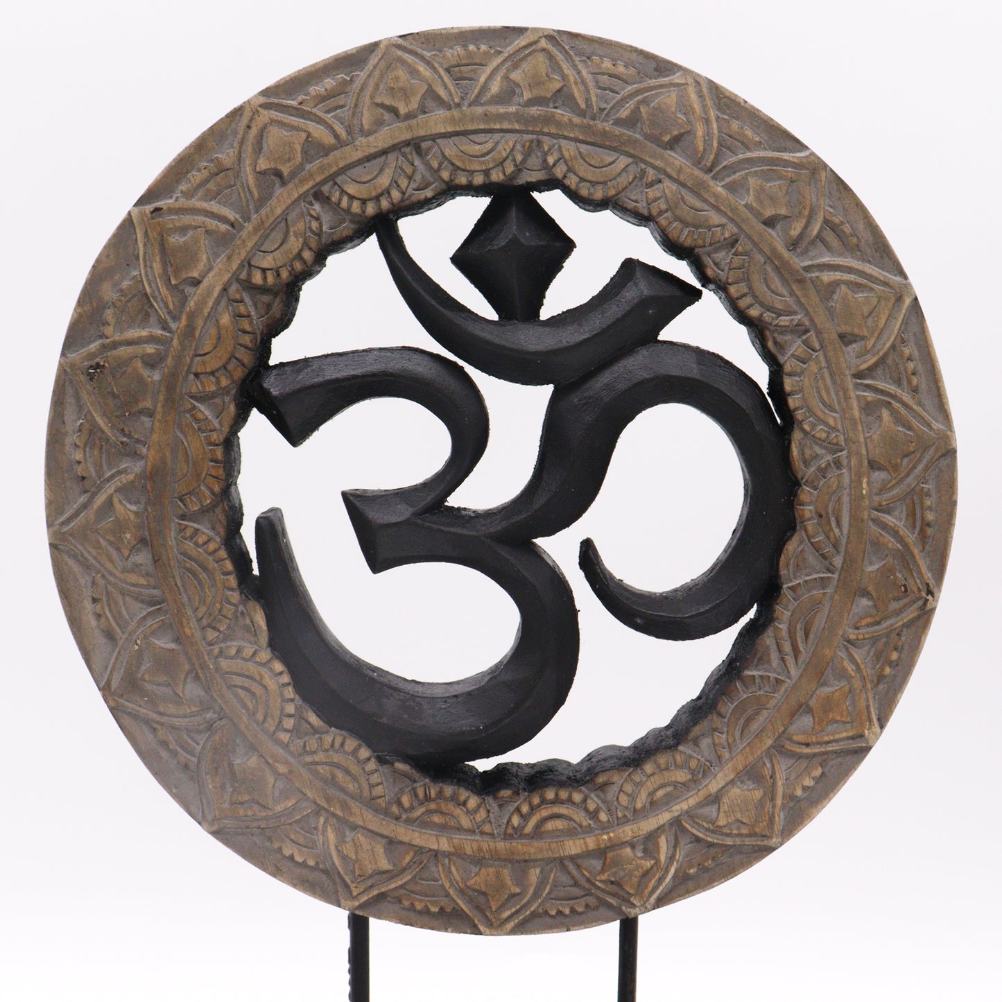 Ensemble Bouddha Feng Shui - Om - Gris et Noir
