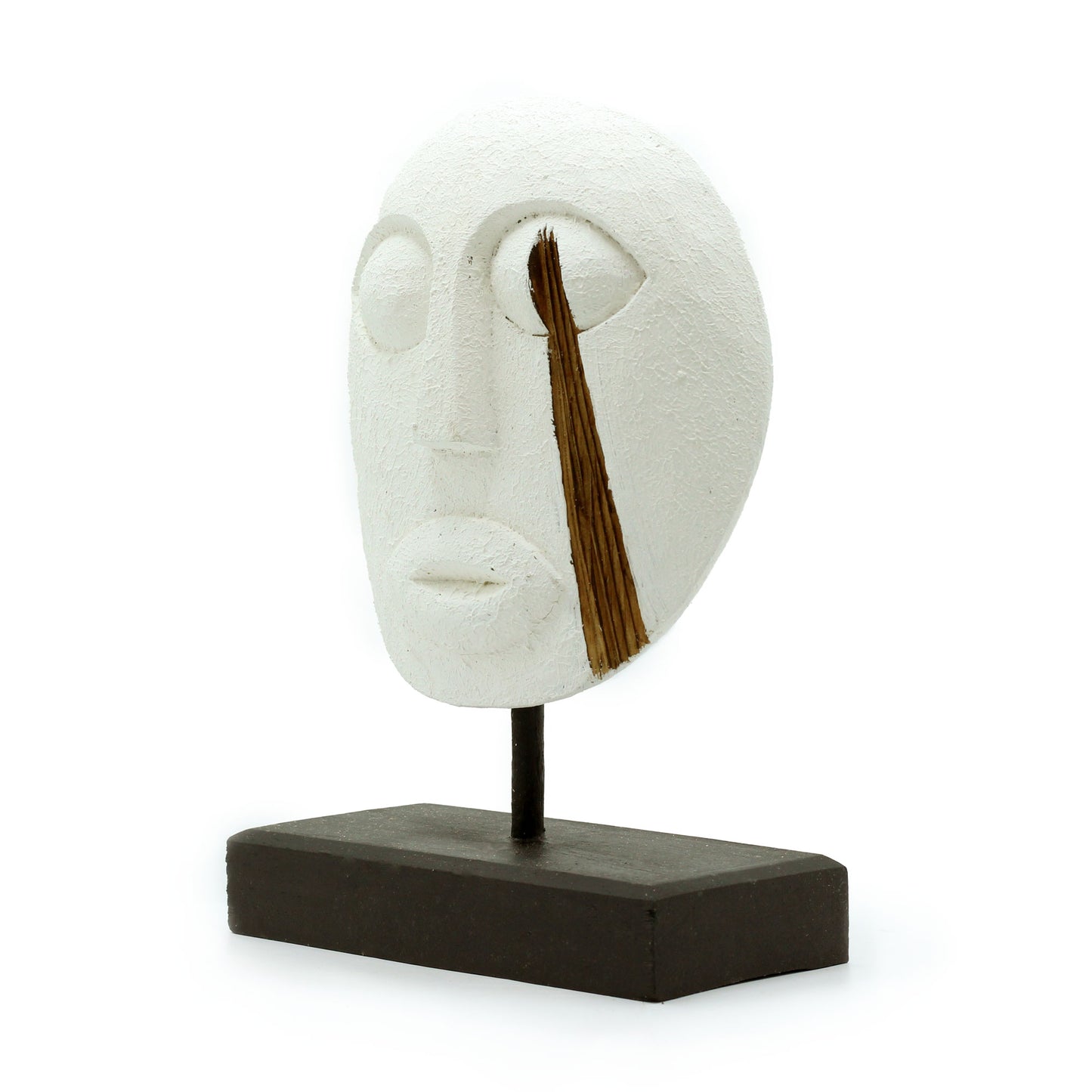Masque décoratif tribal Timor - Blanc 27 x 20 cm