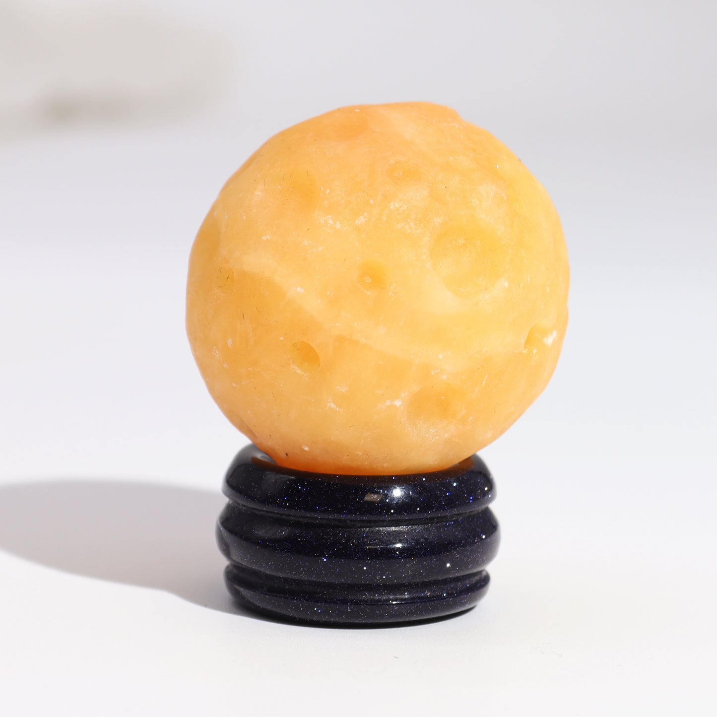 1x Planète de jade jaune avec support solaire (SATURNE) - 40 mm