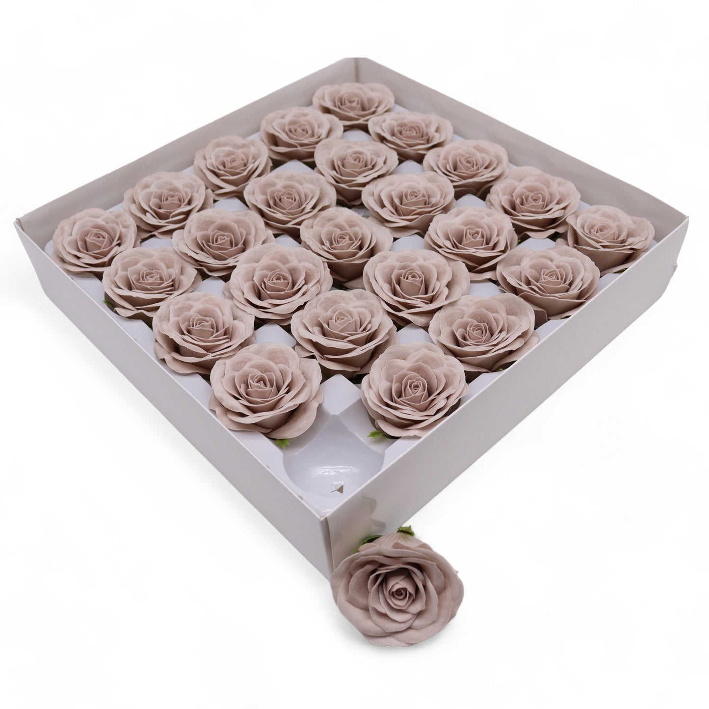 Fleur de savon artisanale - Grande rose vintage - Beige