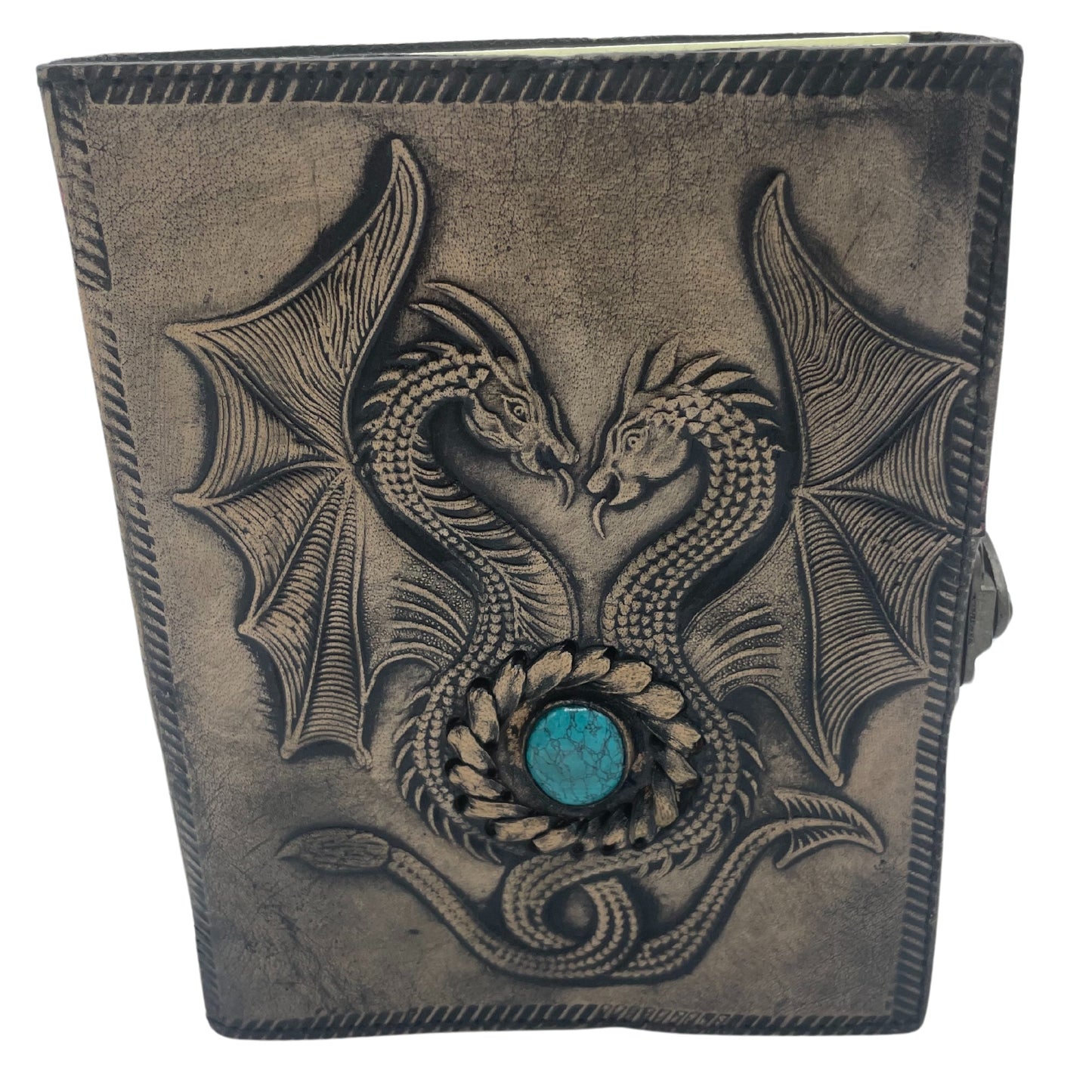 Carnet ésotérique Deux Dragons - Vintage avec bordure cousue