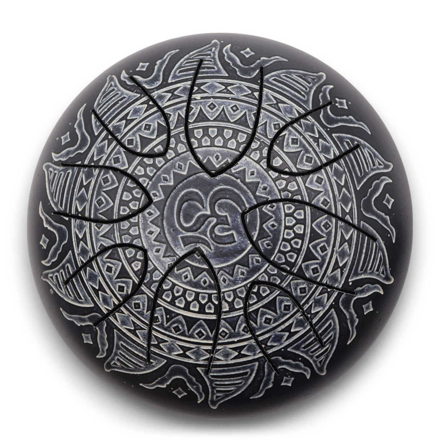 Tambour Mandala Om gravé - 16 cm