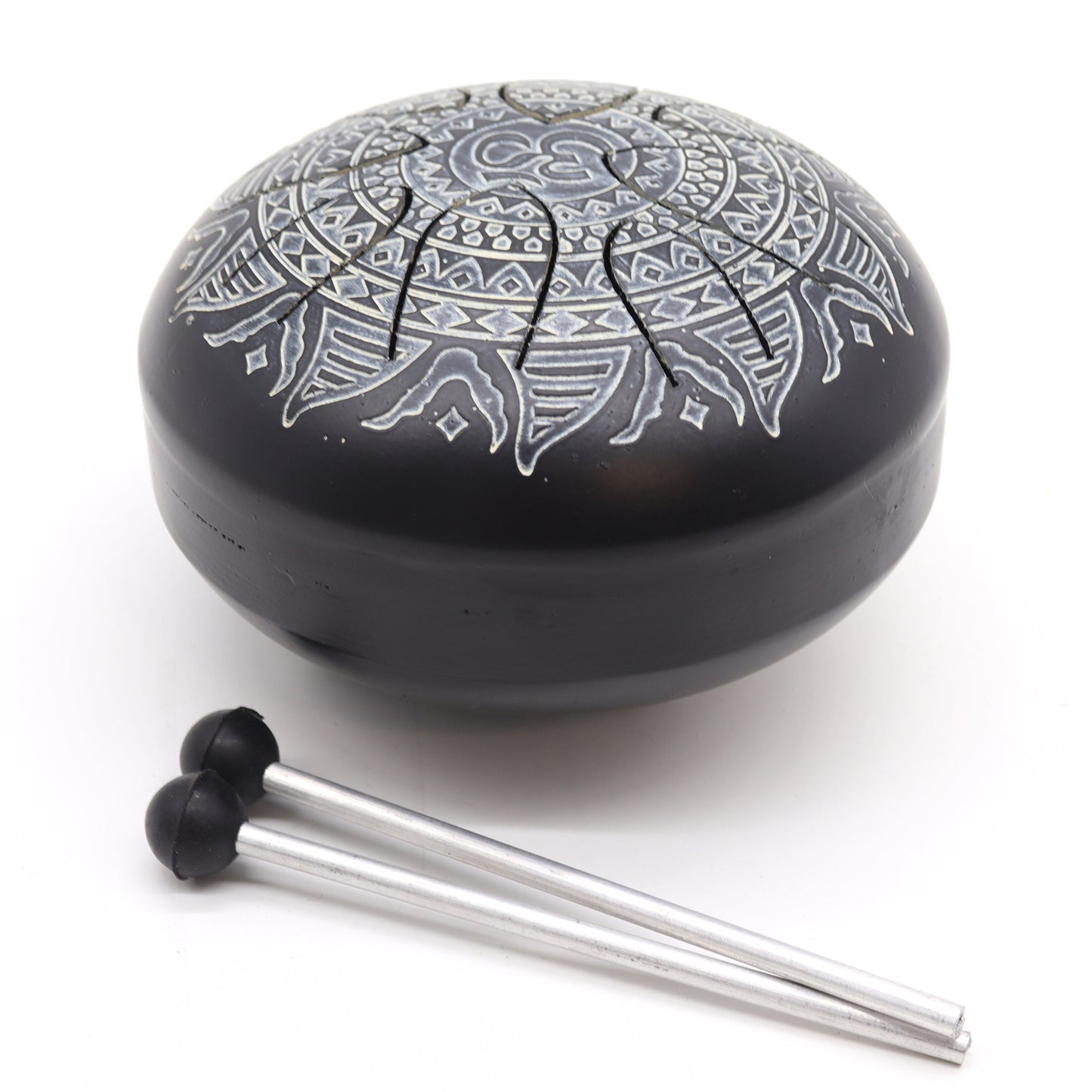 Tambour Mandala Om gravé - 16 cm