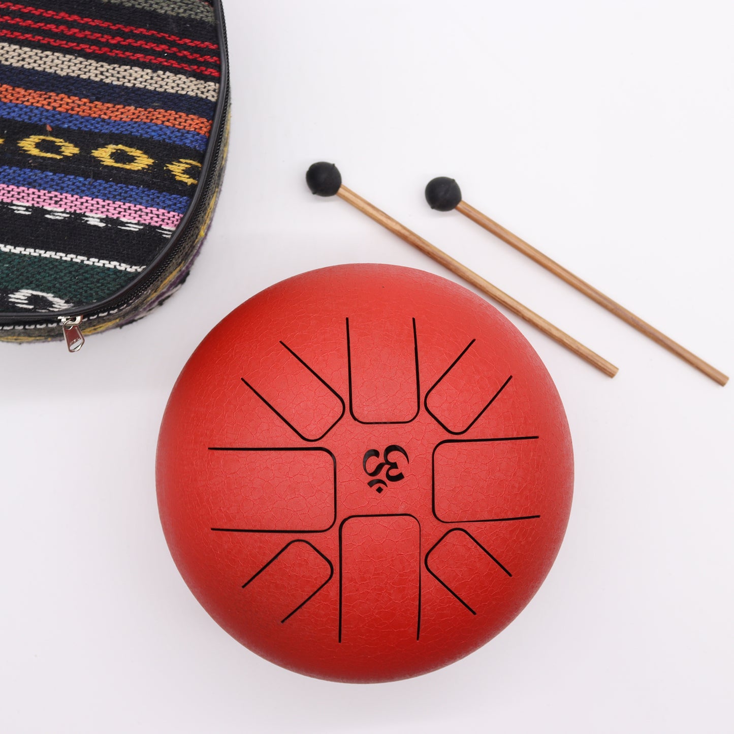 Tambour Hapi Om moyen rouge - 22x16cm
