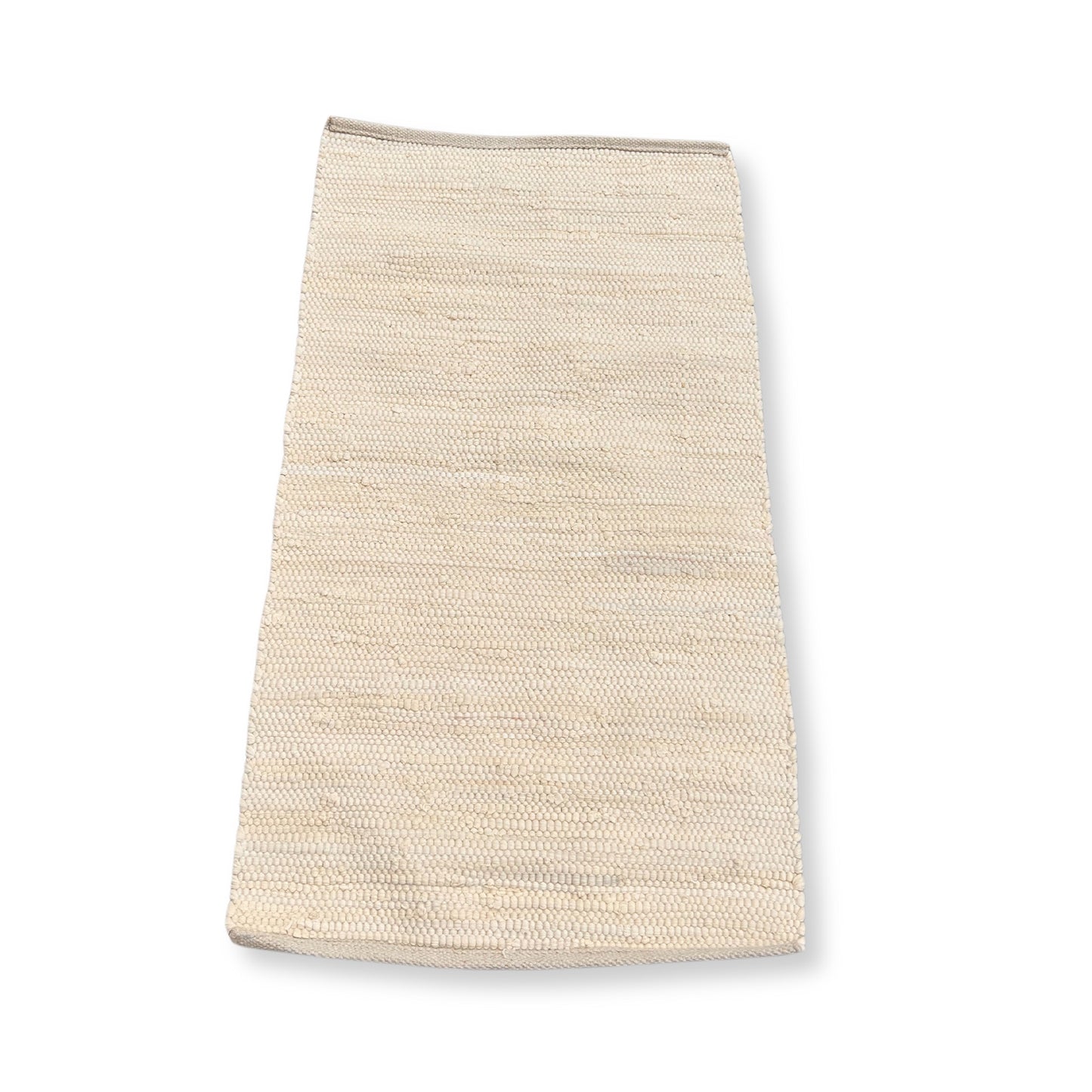 Grand tapis indien en coton tissé à la main - 130 x 170 cm - Crème