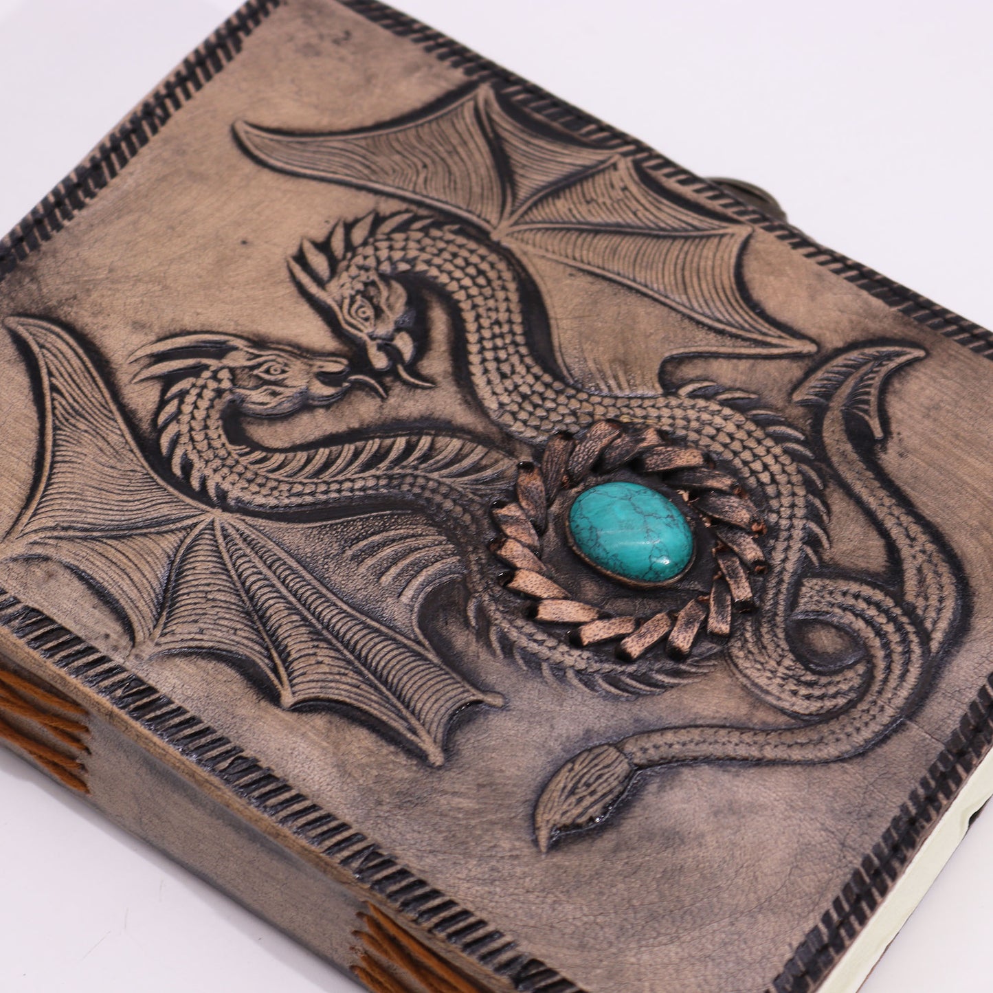 Carnet ésotérique Deux Dragons - Vintage avec bordure cousue