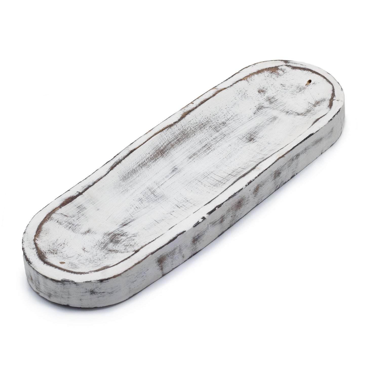 Grand plateau à encens 30 x 10 cm - Classique blanchi à la chaux