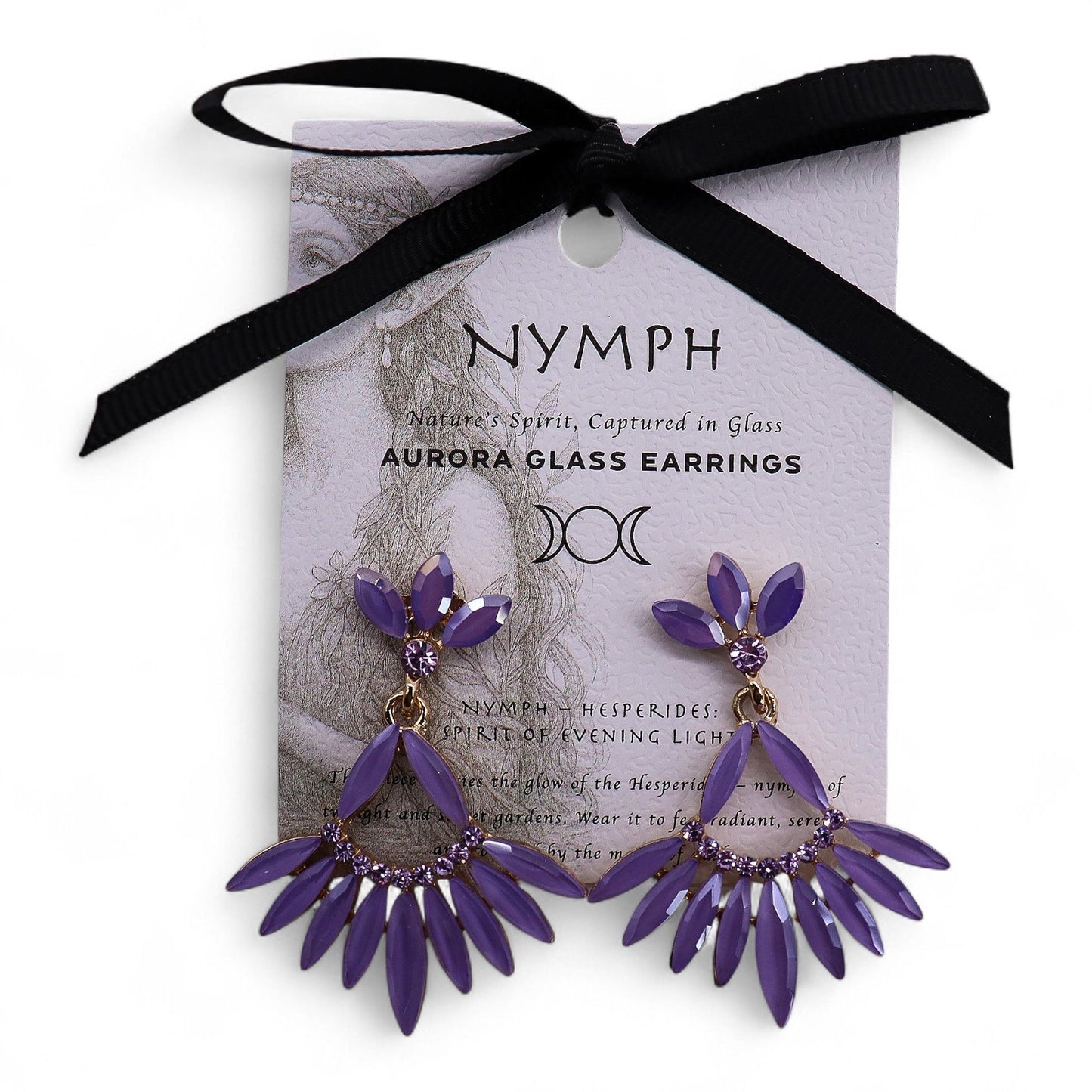 Lavanda - Cristal vintage - Caída larga - Pendientes