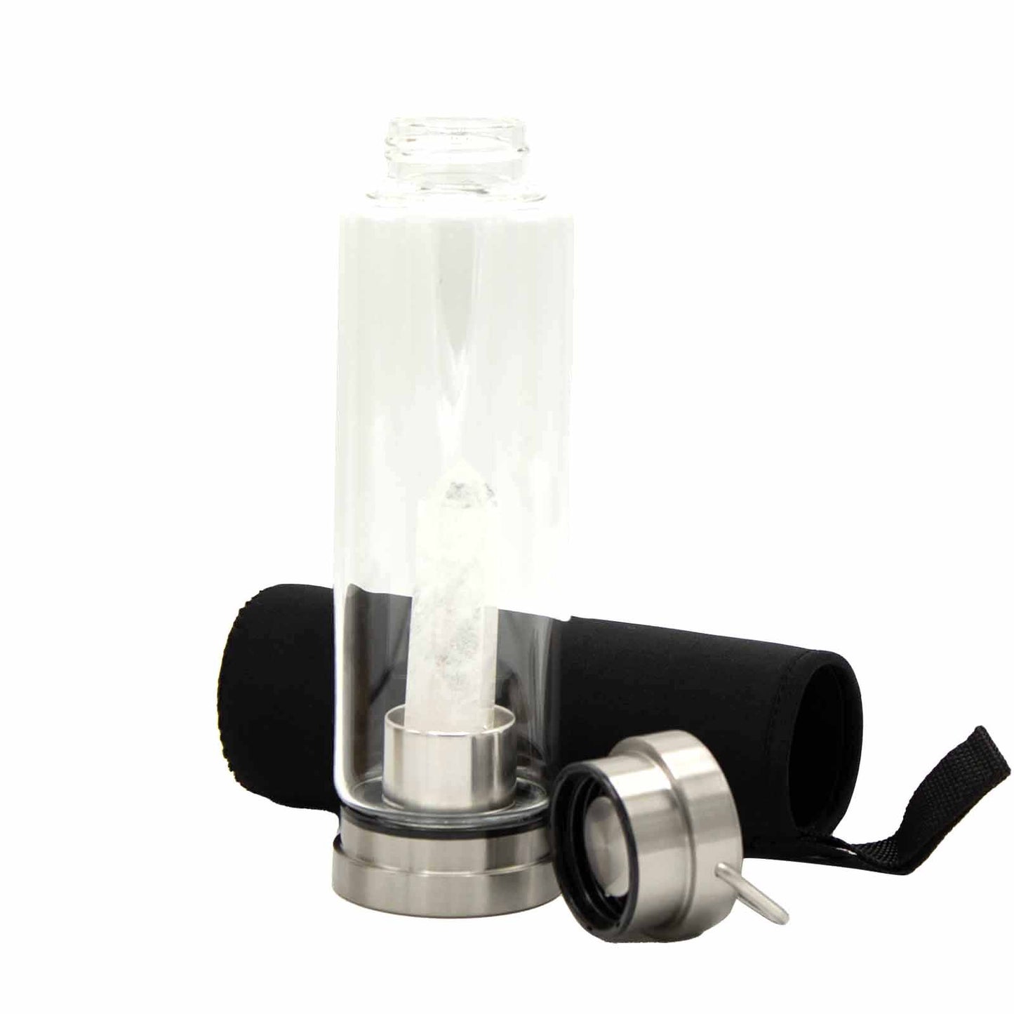 Minéral en bouteille - Quartz clair purifiant - Obélisque