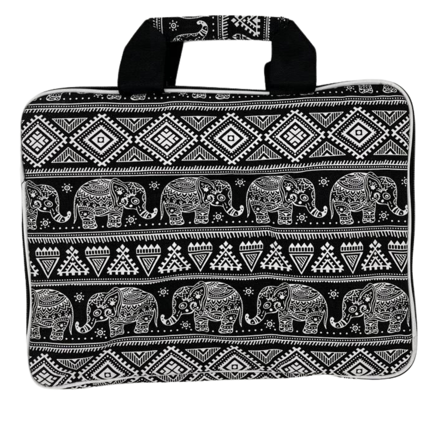 Sacoche rembourrée pour ordinateur portable (motif éléphants) 33 x 24 x 3 cm