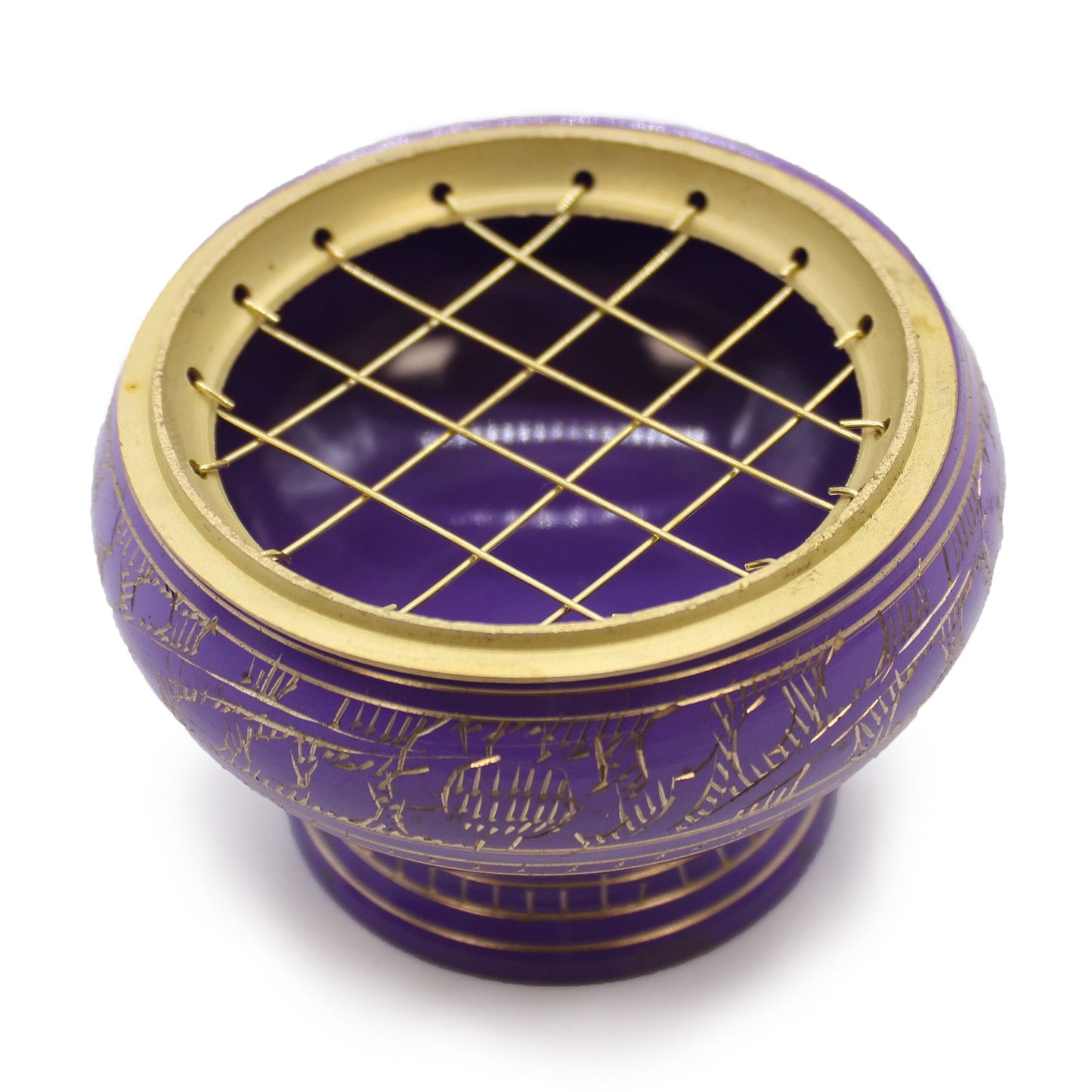 Grand bol d'encens au charbon de bois Chakra - Couronne