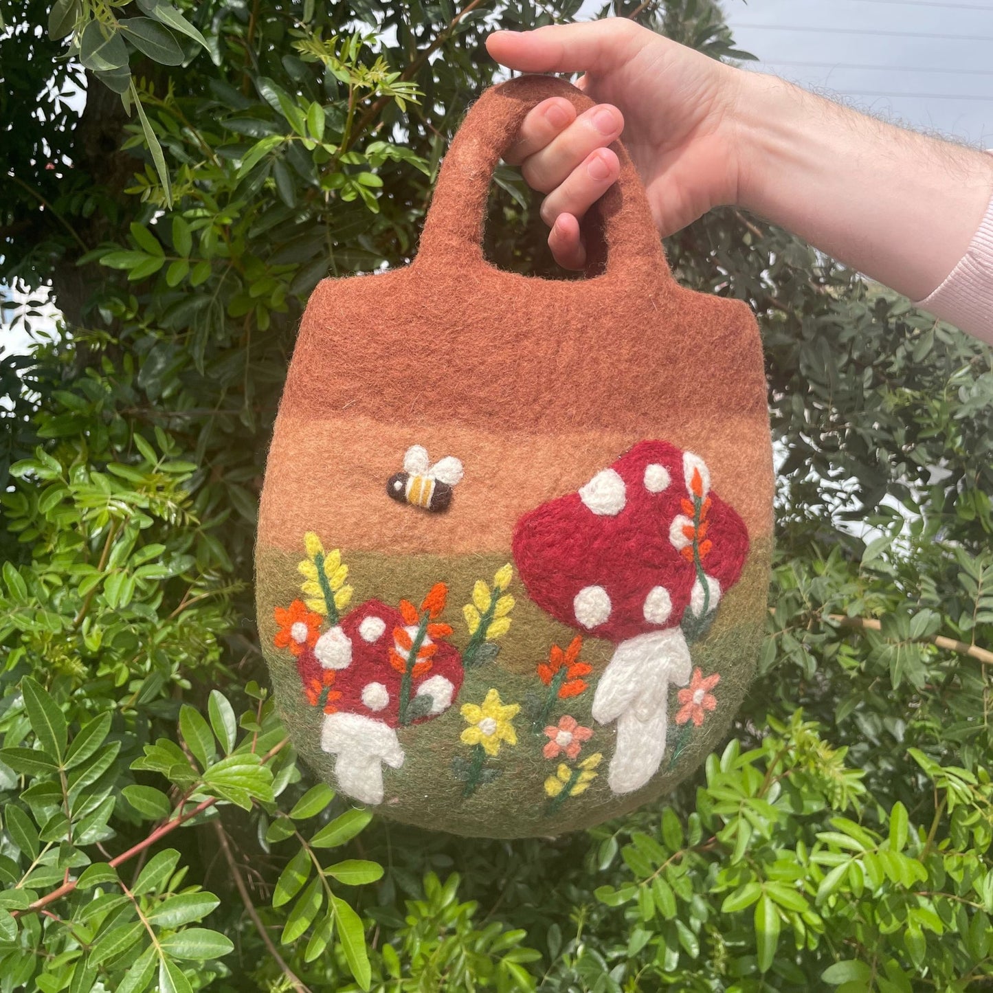 Sac de jardin en feutre pour champignons - 35 x 27 cm