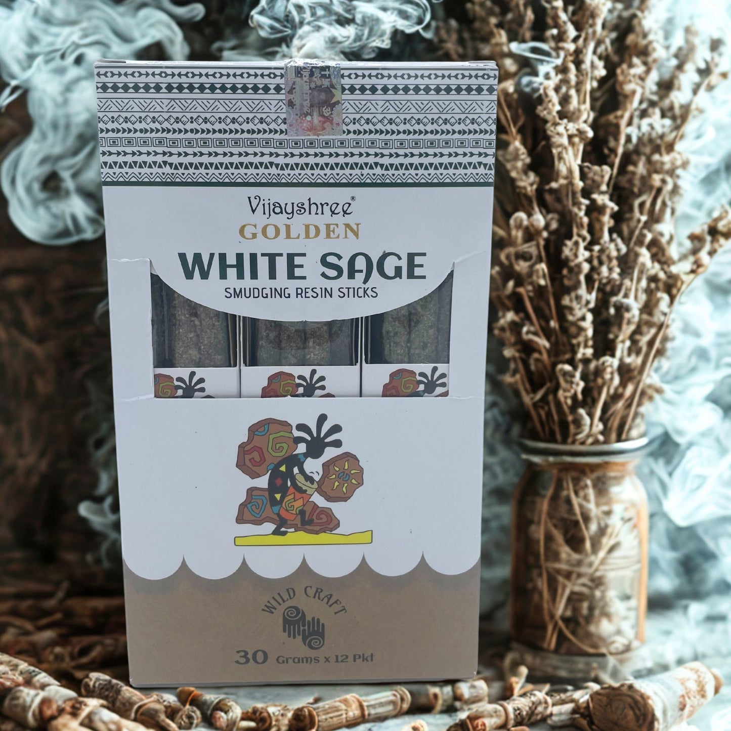 Bâtonnets de résine de sauge blanche dorée 30 g (6 unités)