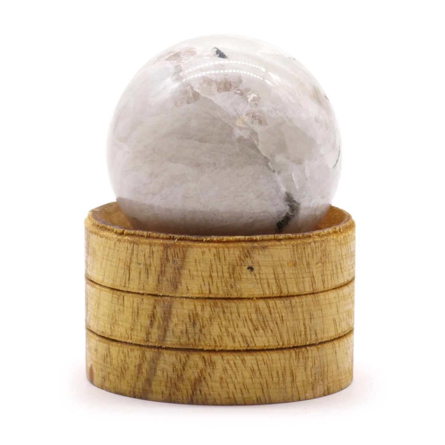 Sphère de cristal de 40 mm – Pierre de lune indienne avec support