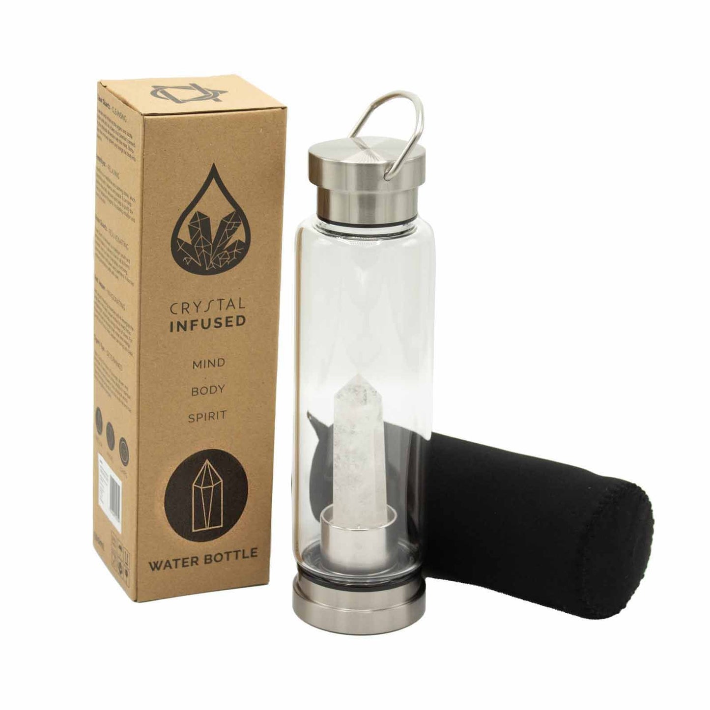 Minéral en bouteille - Quartz clair purifiant - Obélisque