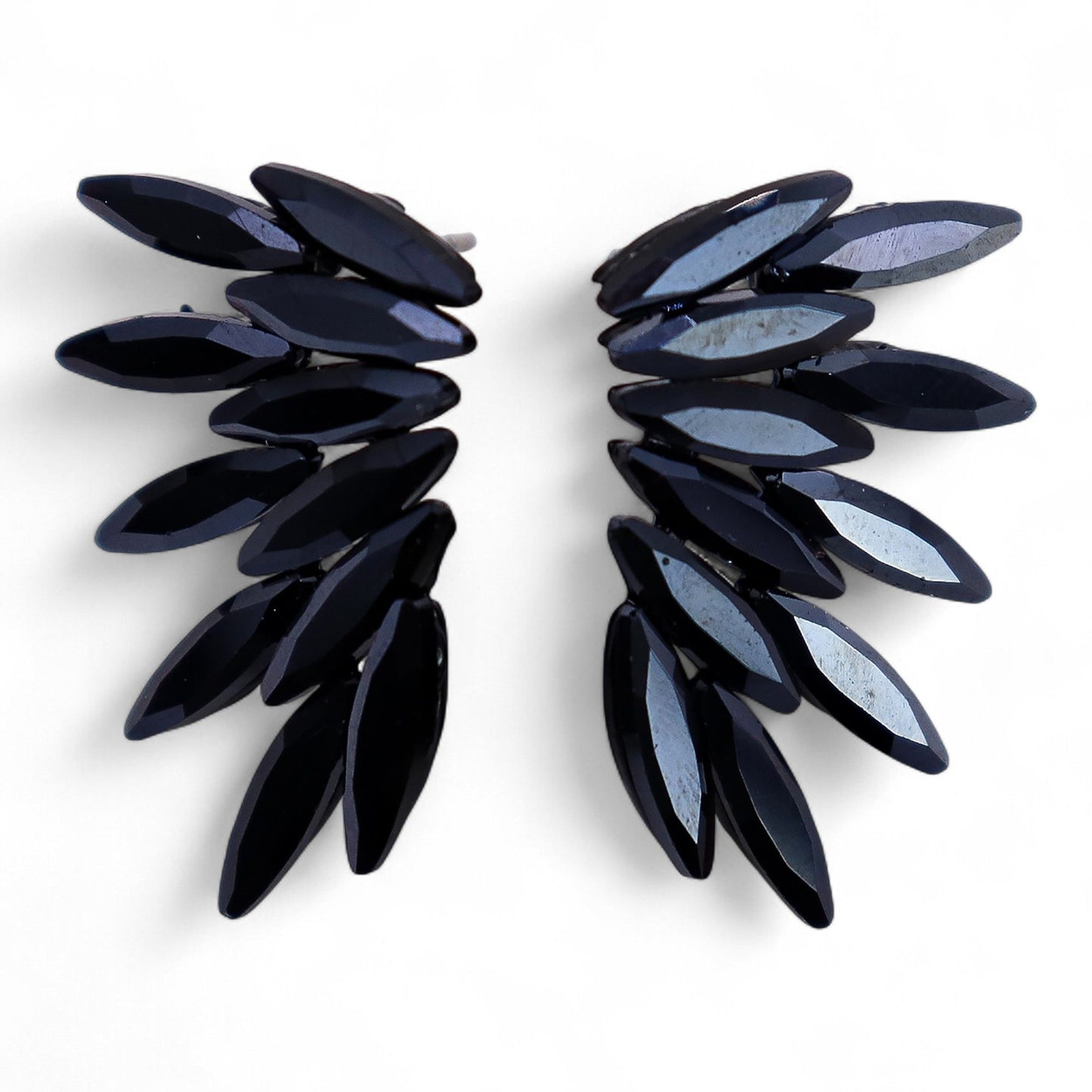 Negro azabache - cristal vintage - hadas - pendientes