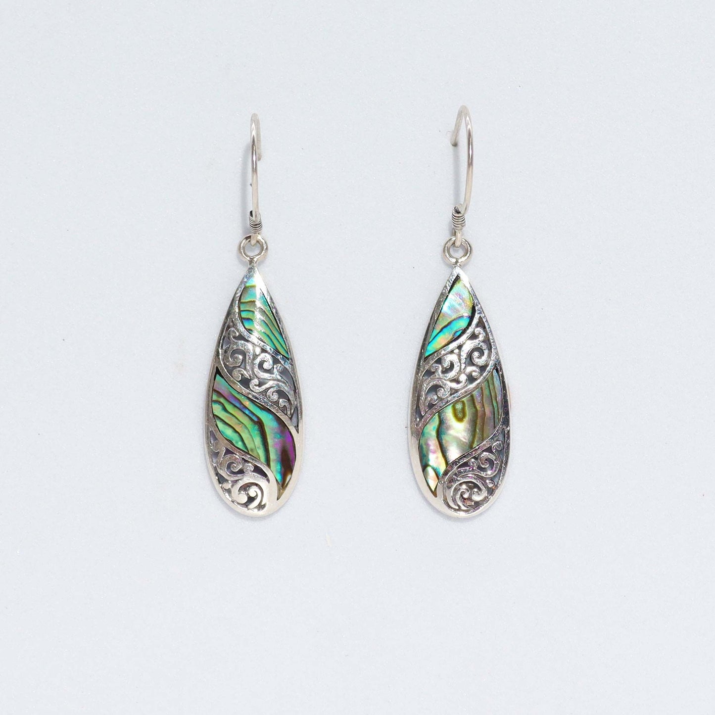 Boucles d'oreilles coquillage et argent - Longue larme - Ormeau