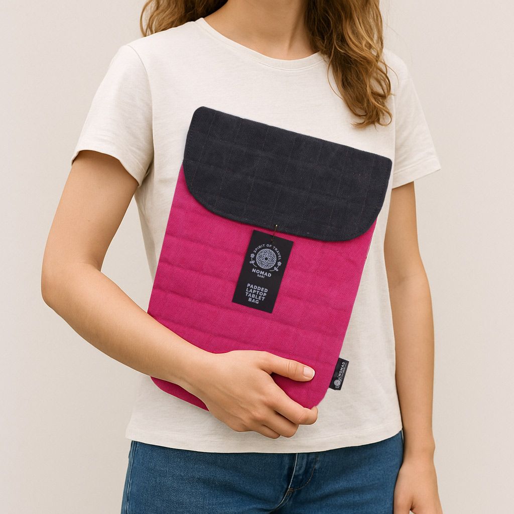 Housse rembourrée pour ordinateur portable - Rose vif - 14 oz