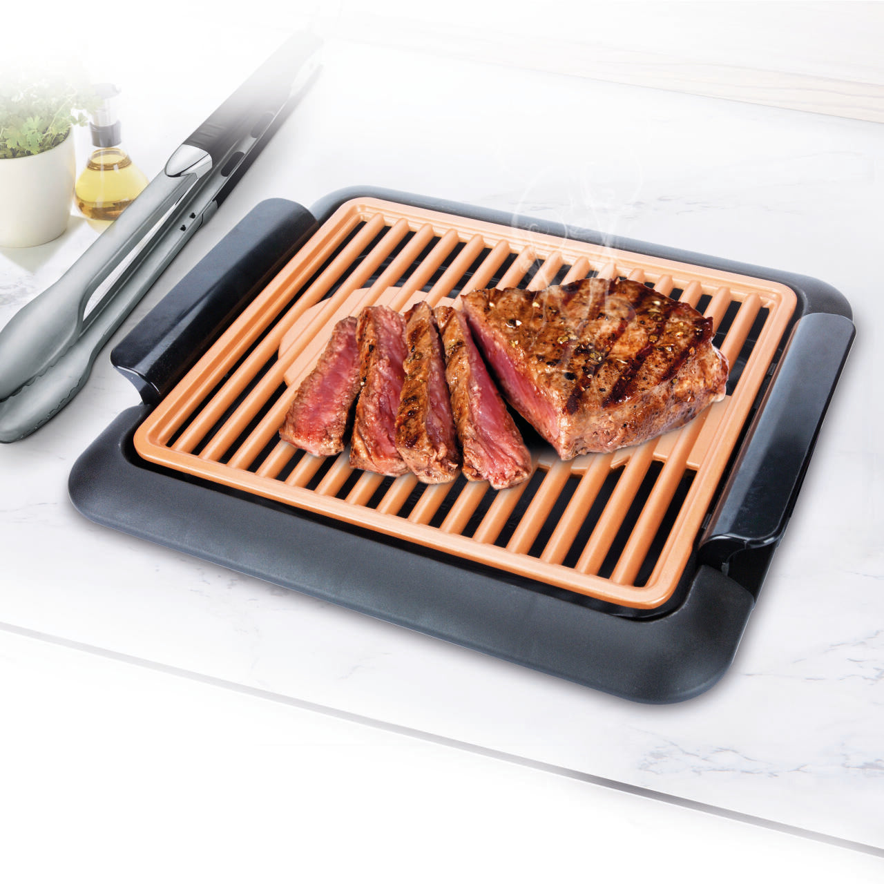 Grill, Plancha, Barbecue, Électrique, Cuivre, Sans fumée