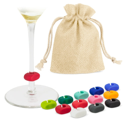 LOT DE 12 MARQUEURS EN SILICONE POUR LUNETTES « SAZUL »