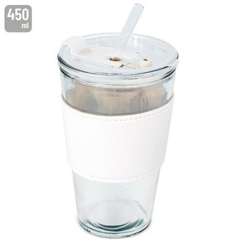 Gobelet en verre 450 ml avec paille « Delicatessen »