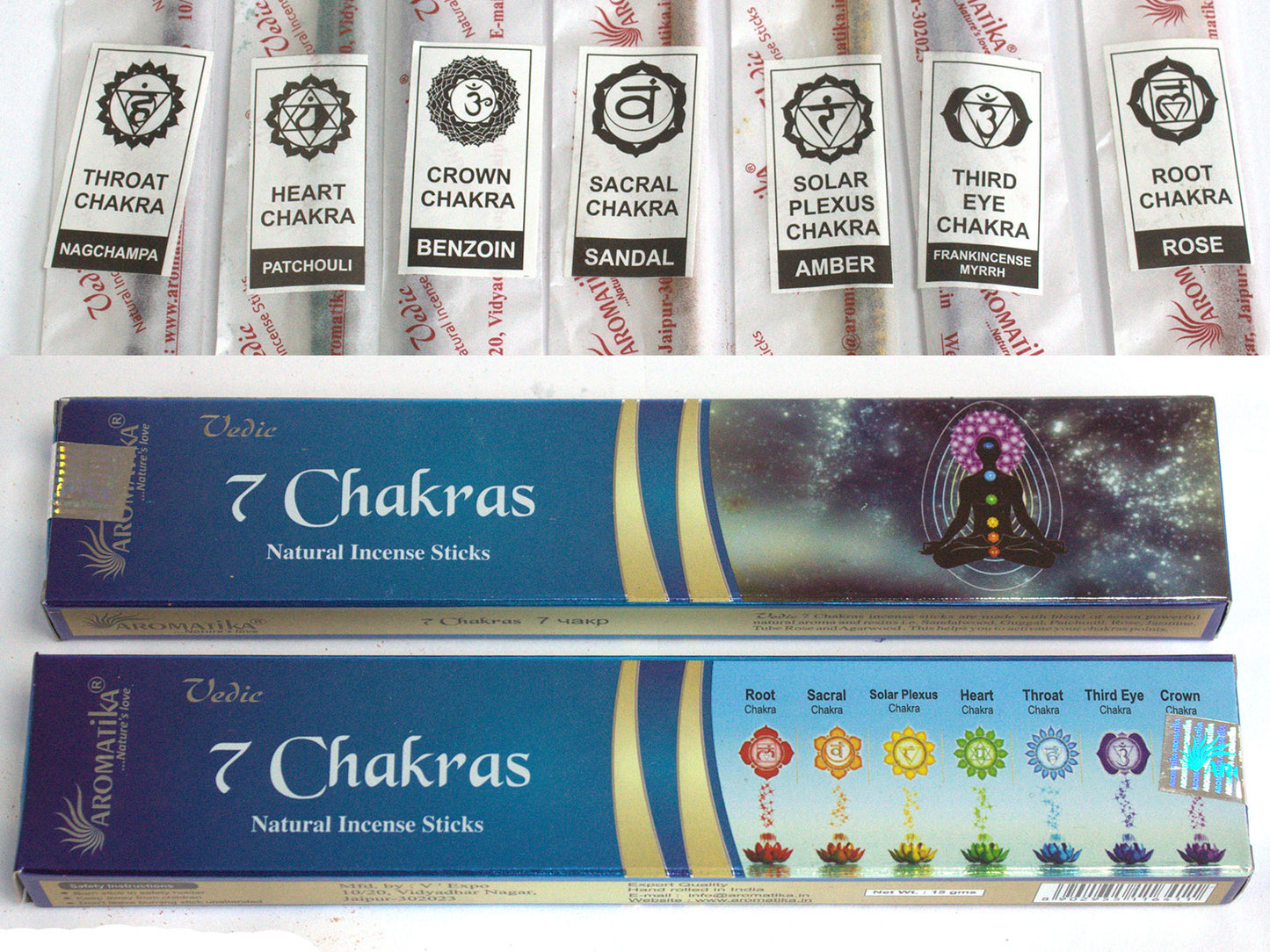 Bâtonnets d'encens védiques - 7 chakras