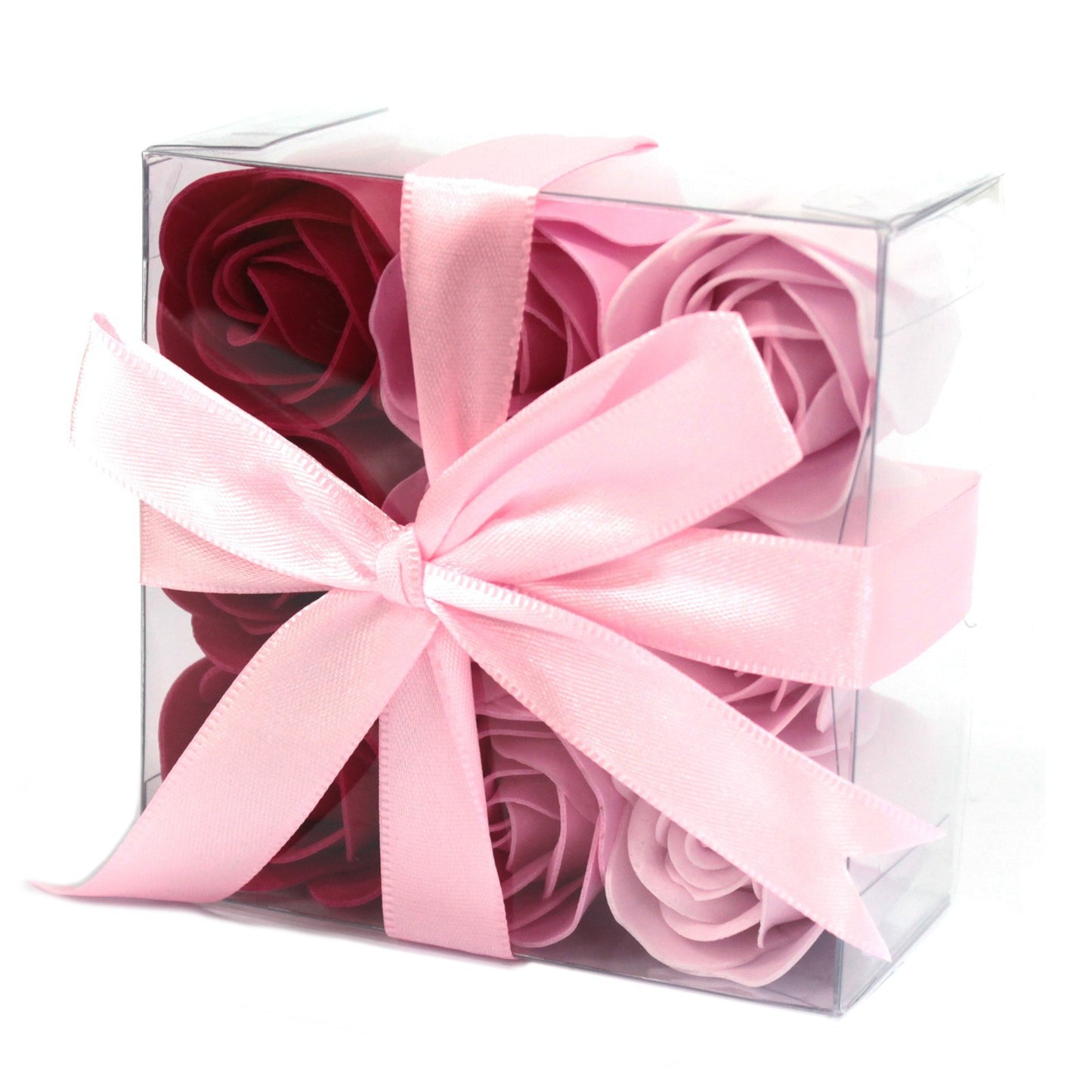 Lot de 9 fleurs de savon - Roses roses