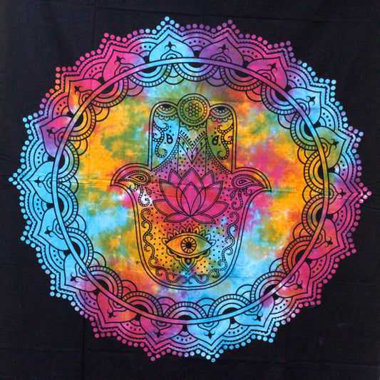 Couette double en coton - Hamsa noir