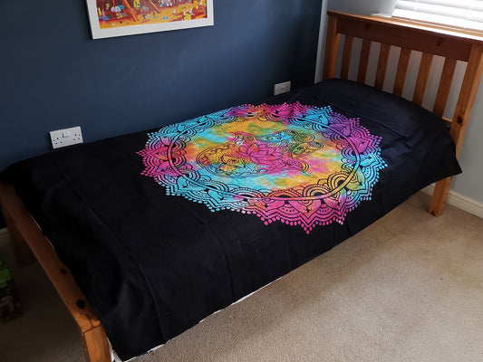 Couette simple en coton - Hamsa noir