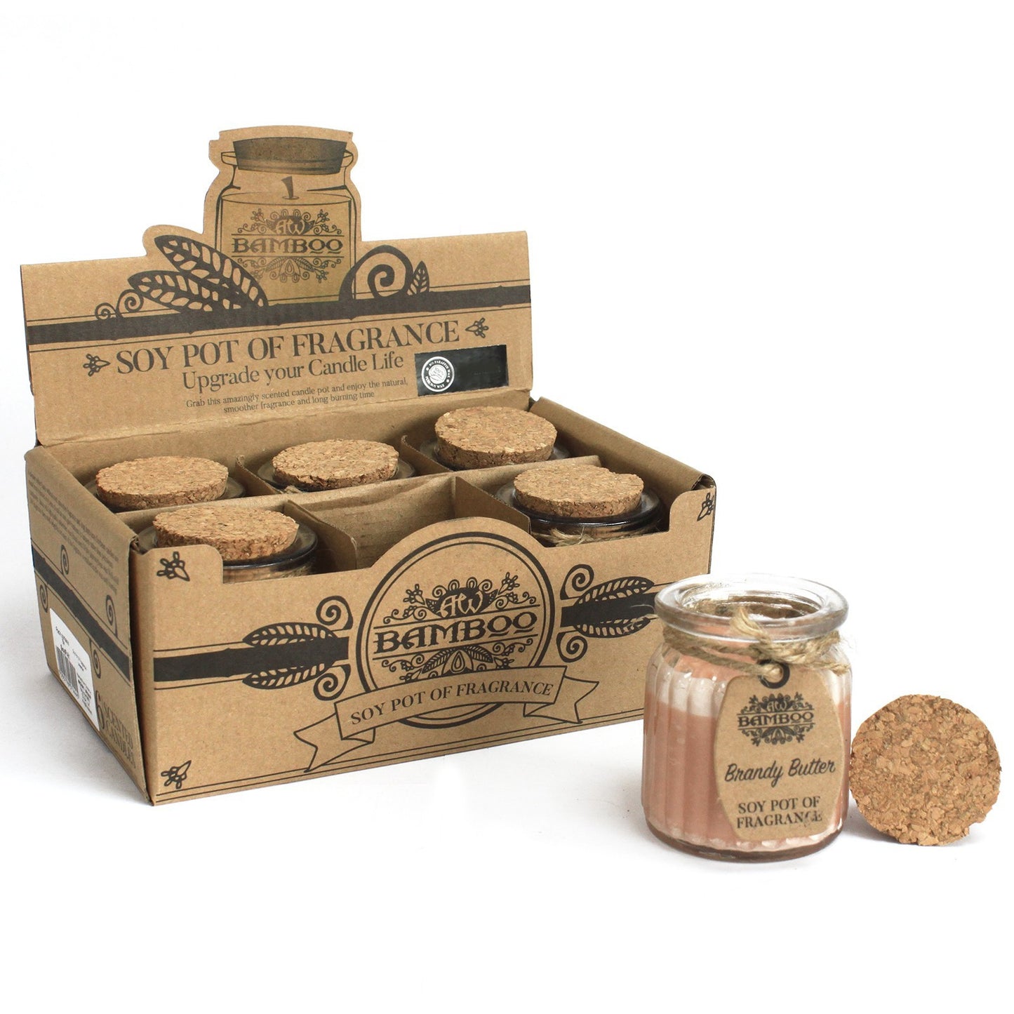 Bougie en pot de cire de soja - Beurre de cognac