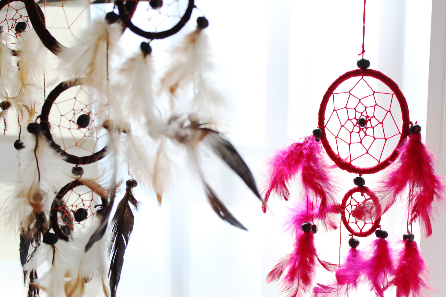 Créoles Bali Dreamcatcher Medium - Crème/Marron/Chocolat (Couleurs assorties)