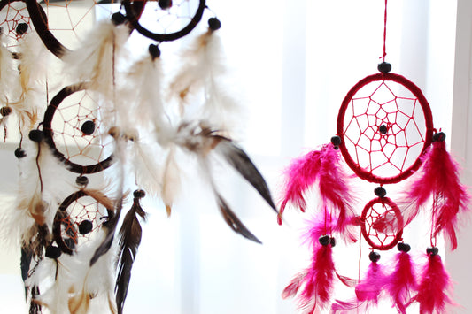 Créoles Bali Dreamcatcher Medium - Arc-en-ciel