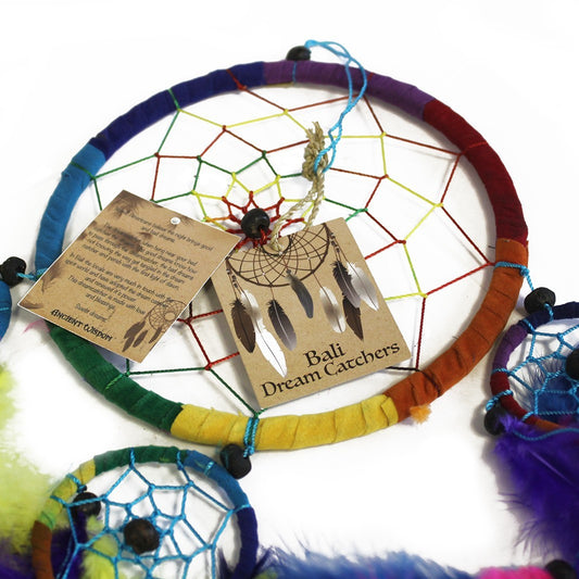 Créoles Bali Dreamcatcher Small - Turquoise/Rose/Violet (Couleurs assorties)