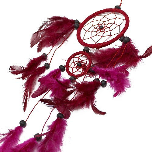 Créoles Bali Dreamcatcher Medium - Noir/Blanc/Rouge (Couleurs assorties)