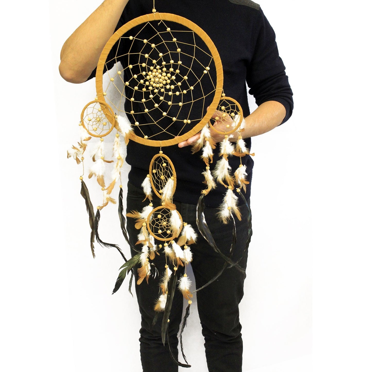 Créoles Bali Dreamcatcher XL - Crème/Marron/Chocolat (couleurs assorties)