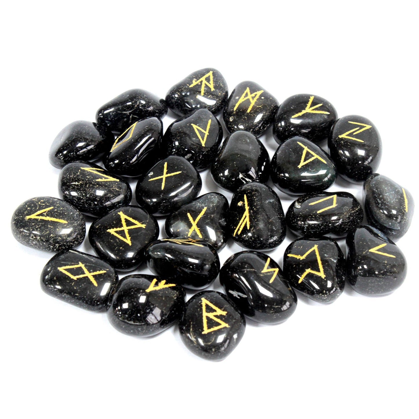 Ensemble de runes indiennes en sachets - Onyx noir