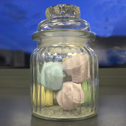Bocal à bonbons avec lignes verticales