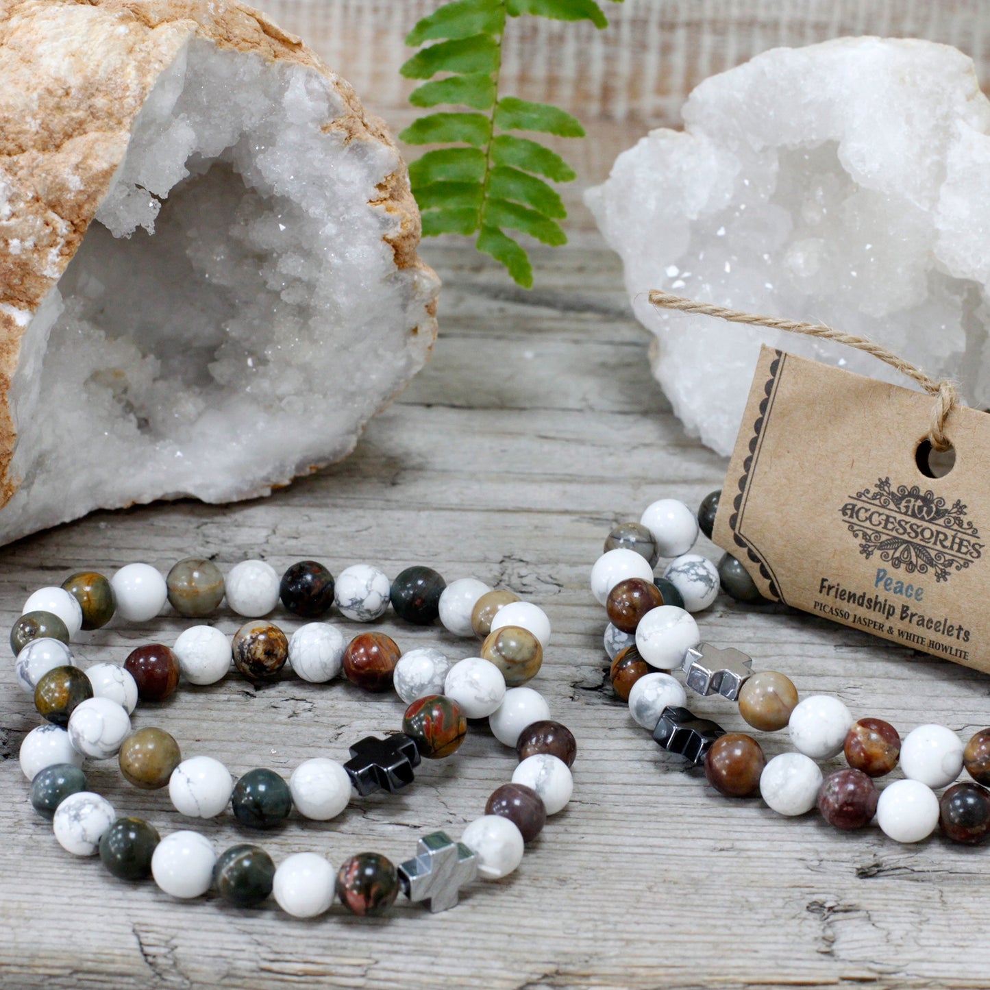 2 bracelets en pierres précieuses - Paix