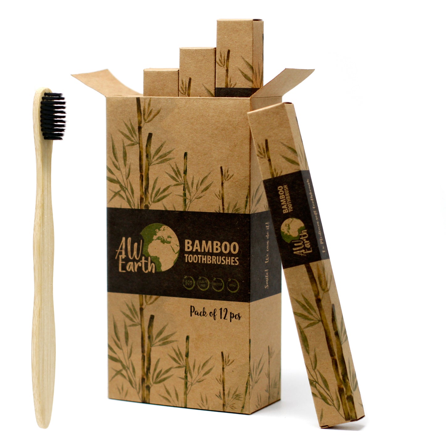 Brosse à dents en bambou - Charbon