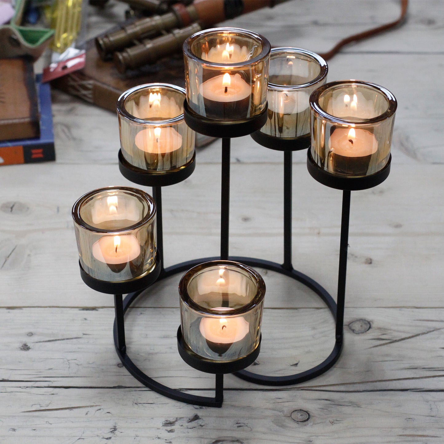 Chandelier en fer - Arbre - 6 tasses