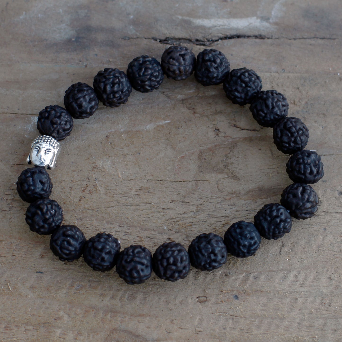 Bracelet Mala Japa Bouddha Rudraksha - Foncé