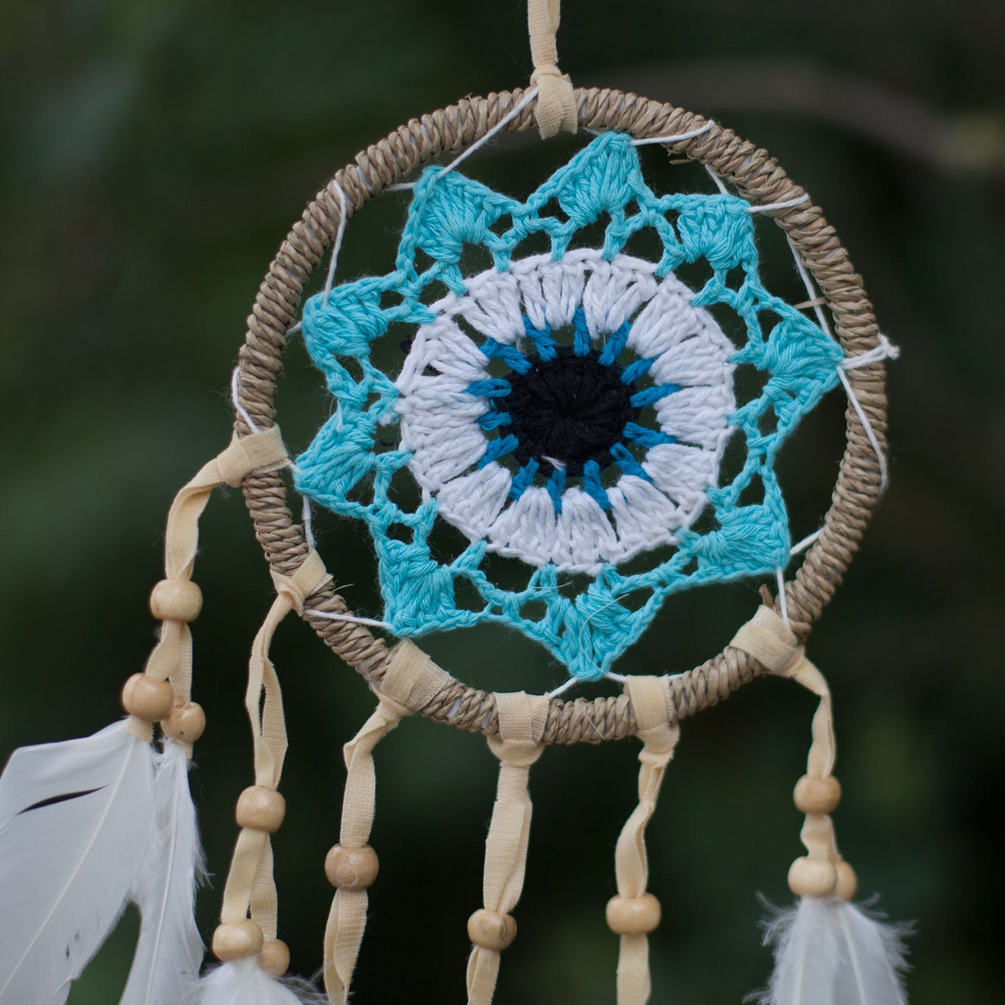 Attrape-rêves macramé bleu 12 cm (couleurs assorties)