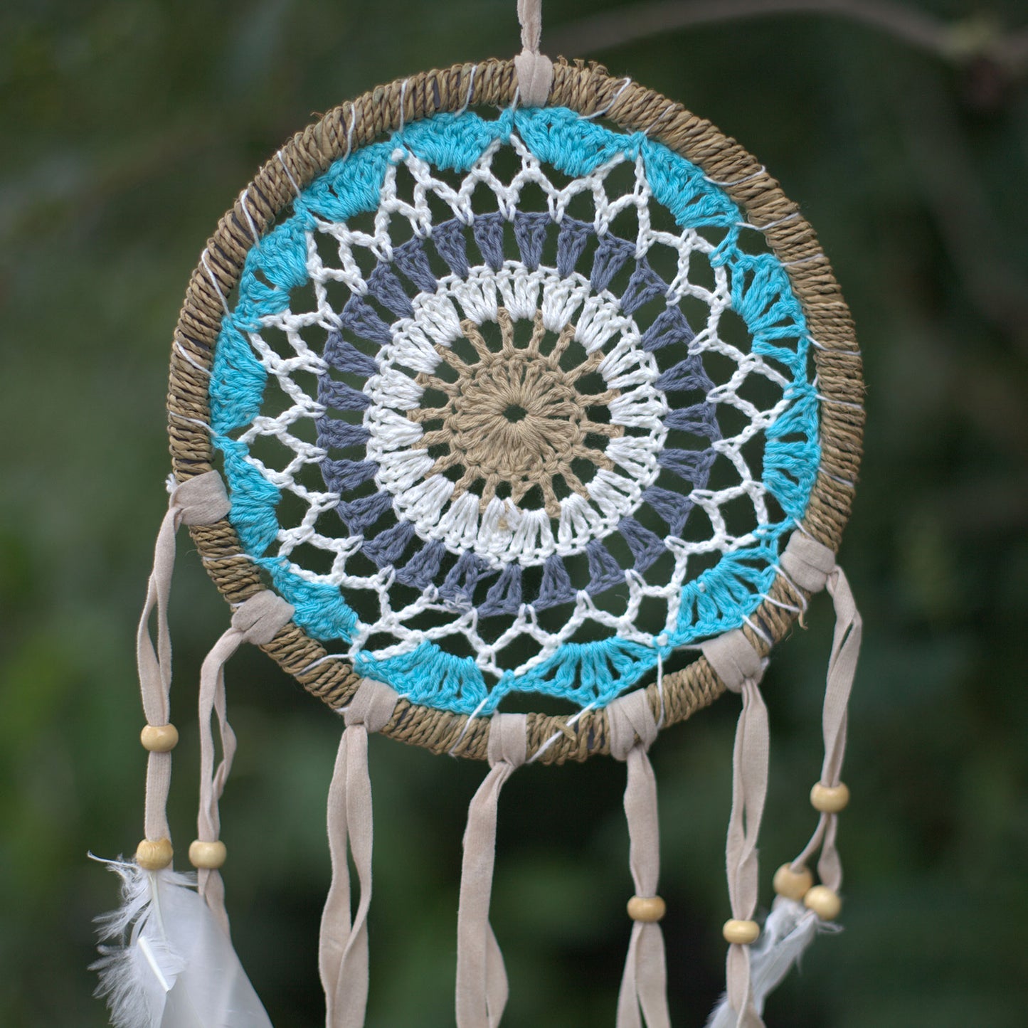 Attrape-rêves macramé bleu 16 cm (couleurs assorties)